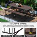 VSOAEIL 6 Foot Folding Bench, 6 FT Foldable Plastic Bench Indoor & Outdoor, 1 Pack