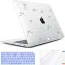 for MacBook Air 13 inch Case 2018 2019 2020 2021 2022 Release A2337 M1 A2179 A1932 Retina Display & Touch ID, Plastic Hard Shell Case +Keyboard Cover+Screen Protector+Webcam Cover, Bunny-B