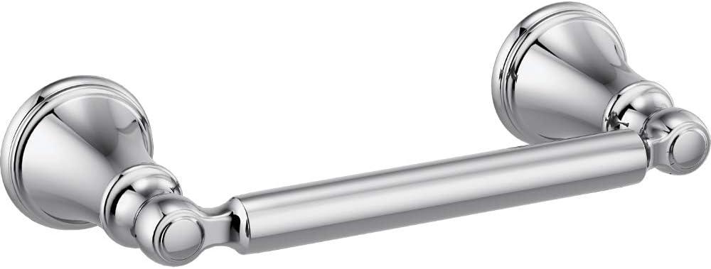 Delta Woodhurst (1-Pack) Toilet Paper Holder Polished Chrome Tissue Roll Holder for Bathroom Organization and Storage Pivoting Toilet Tissue Holder Wall Bathroom Accessories 73250