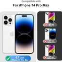 ZIYE Magnetic Case for iPhone 14 Pro Max 6.7 Inch [Compatible with MagSafe] Hard PC and Soft TPU Case with Black Bow Butterflies Anti-Scratch Shockproof Protection Phone Cover for Women - Black