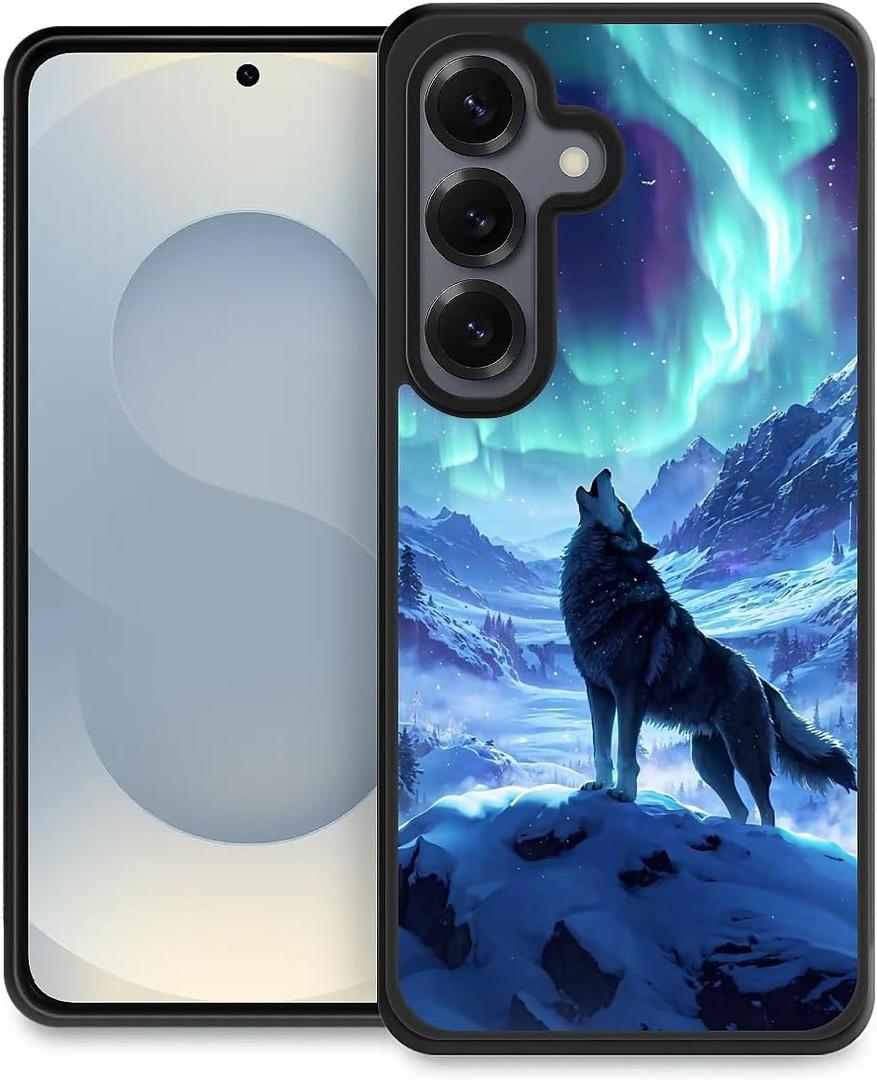 Case Compatible with Samsung Galaxy S25,Arctic Wolf Phone Covers for Men/Women,Anti-Skid Soft Silicone Shockproof Protective Case Compatible with Samsung Galaxy S25, Arctic Wolf
