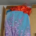 Princess Little Mermaid Costume for Girls Mermaid Wig Princess Ariel Cosplay Dress Up for Birthday Party Halloween Costume (130(5-6T), Leis Mermaid Dress With Necklace)