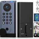 Pothunder Smart Lock with Camera, Keyless Entry Door Lock Deadbolt with WiFi Video Doorbell, Fingerprint Electronic Keypad Code Door Lock for Front Door with App Remote Control, PIR Motion Detection