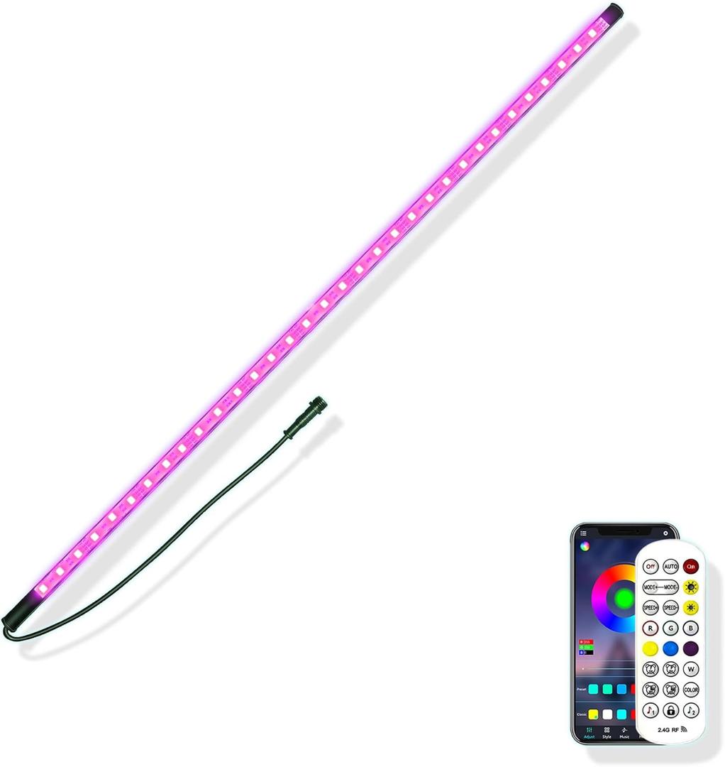 Gepas LONGRUNNEW Replacement 35.4'' LED Light Strip Color Changing for Waterfall Spillway Pool Fountain with Adapter, Remote Control Designed (36 INCH)