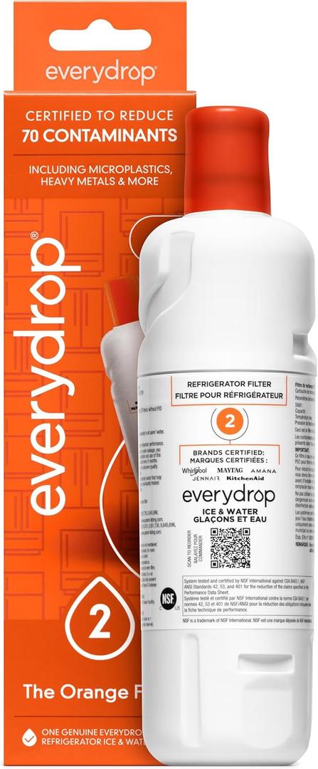 Everydrop by Whirlpool Ice and Water Refrigerator Filter 2, EDR2RXD1, Single-Pack