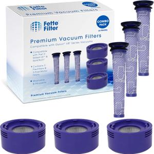 Fette Filter - Combo Vacuum Filter Set with 3 Pre-Filters and 3 HEPA Filters Compatible with Dyson V7 & V8 Absolute and Animal Cordless Vacuums, Part # 965661 & 967478