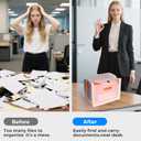 White Accordion File Organizer 13 Pocket Expanding File Folders Monthly Bill Receipt Tax Organizer, Letter A4 Size Documents Holder with Tabs for Work,Back to School,Home,Office