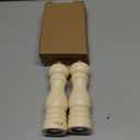 BILL.F Salt and Pepper Grinder Wooden Pepper Mill Grinder White Salt Pepper Shakers Set of 2 with Adjustable Ceramic Rotor- 7 Inch (Creamy White)