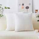 Home Brilliant Set of 2 Decorative Pillow Covers Sofa Cushion Covers Accent Pillows for Couch, 55x55 cm, 22 x 22 Inch, Creamy White