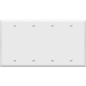 ENERLITES Blank Device Wall Plate Cover, Size 4-Gang 4.50" x 8.19", Unbreakable Polycarbonate Thermoplastic, 8804-W, White