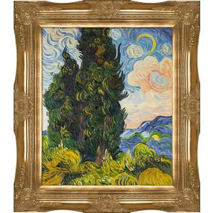 La Pastiche
Vincent Van Gogh
Two Cypresses Pre-Framed - Victorian Gold Frame 20"X24"