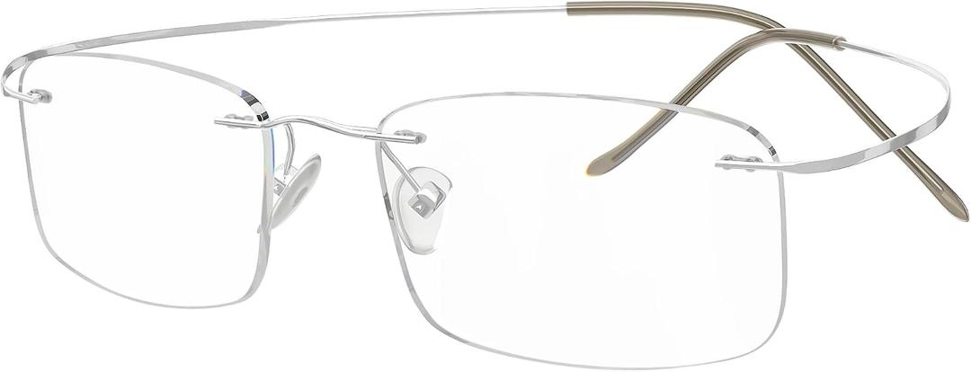 Eyekepper Titanium Rimless Reading Glasses Readers Men Women Silver +0.75