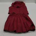 Cicy Bell Womens Summer 2 Piece Outfits V Neck Blazer Vest Matching Sets and Mini Pleated Skirts (Medium, Burgundy)