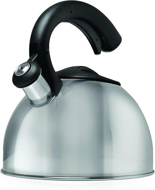 461555 3 Qt Easy Pour Whistling Tea Kettle Stainless Steel