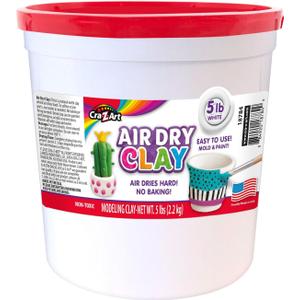 CRA-Z-Art Air Dry Clay - 5lb Bucket Natural White Modeling Clay, Perfect for Sculpting, School Projects, Bulk Class Supplies for Teachers, Day Cares, Camps, Essential for School