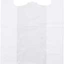 200 Large Plastic Grocery T-Shirt Bags - Plain White 12" x 6" x 21"