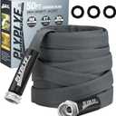 Garden Hose 50ft, Made of TPU(Not PVC), Ultra-Light & Flexible Water Hose, Non-Shrinking, Easy to Store, Drinking Water Safe Material, All-weather, Black&Gray