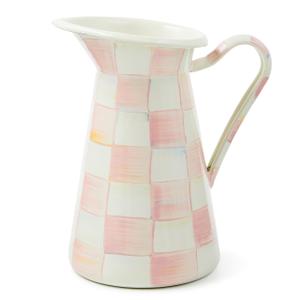 MACKENZIE-CHILDS Practical Pitcher, Medium, Pink-and-White Rosy Check