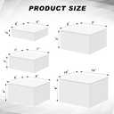 Sintuff 5 Pcs Buffet Risers and Display Stand 6" 7" 8" 9" 10" Large Acrylic Dessert Cupcake Table Stand Set White Food Display Cube for Jewelry Figures Show Decor, Box Nesting Riser with Hollow Bottom
