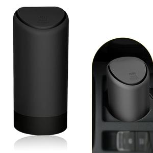 Car Trash Can, Multi-Functional Clutter Storage Canister, Portable Waterproof Organizer with Elastic Press Opening Design, Universal Center Console Insert Trash Bucket for Most Cars (Black)