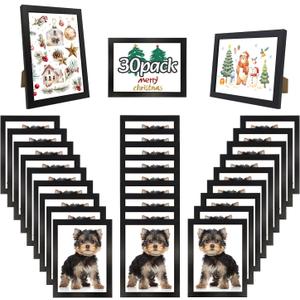 Set of 30 Photo Frames for 6x8 Photos Wall Mounting Simple Black Photo Frames Picture Frames for Wall or Tabletop Display