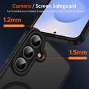 ivoler Magnetic Case for Samsung Galaxy S25 5G 6.2 [Compatible with Magsafe] [15 FT Military Grade Protection] Magnetic Charger Case Bumper for S25, Frosted Translucent Back Phone Cover- Matte Black