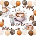 A Baby Is Brewing Coffee Party Decorations A Baby is Brewing Baby Shower Backdrop Brown Balloons for Gender Reveal Party, Brown