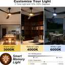 52 Inch Ceiling Fans with Lights and Remote, Wood Outdoor Ceiling Fan with 6 Speed Noiseless DC Motor, Indoor Modern 3 Blade Propeller Ceiling Fan for Bedroom Living Room Gazebo Patio (Black)