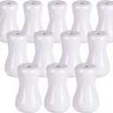 Boao 6 Pieces White Blind Pull Cord Knobs 1.26 inch x 0.75 inch Wood Tassels Window Blinds Wooden Cord Tassels Hanging Ball Pulls for Curtain Craft.