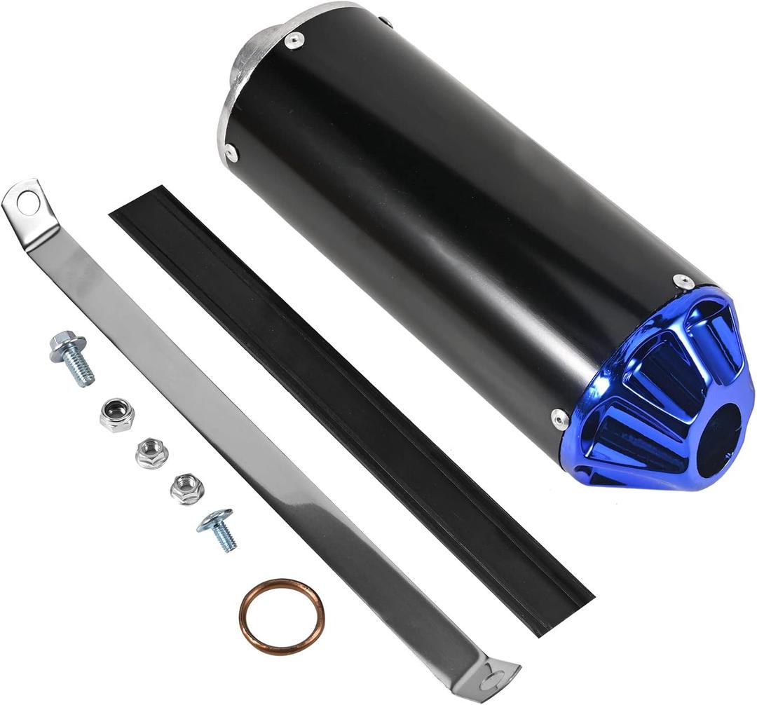 Trkimal 28mm Exhaust Muffler for CRF50 XR50 KLX SSR Thumpstar TTR YCF Lifan Apollo dbx18 50cc 70cc 90cc 110cc 125cc Chinese Pit Dirt Bike Parts (Blue)