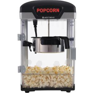 West Bend Theater Crazy Popcorn Machine, Nonstick Kettle, 4 Qt., Black