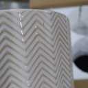 TAMAYKIM 4.5 Inch Ceramic Plant Pots with Drainage Holes, Serrated Relief Design Small Flower Planter with Tray for Indoor/Outdoor Planting, Best for Succulent, Cactus & Herbs, White, Set of 4