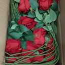 InnoGear 50 Pcs Red Roses Artificial Flowers, Fake Velvet Silk Rose Bulk Faux Flower for Valentine's Gift Decoration DIY Wedding Centerpieces Proposal Bridal Bouquets Party Floral Decor (50, Red)