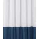 ALYVIA SPRING Waterproof Fabric Shower Curtain Liner - Soft & Light-Weight Cloth Shower Liner, 3 Bottom Magnets, Hotel Quality & Machine Washable - Standard Size 72x72, White and Navy