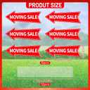 6PCS Moving Sale Signs with Stakes Double Sided Red Moving Sale Directional Arrow Yard Signs 16 x 5'' Corrugated Plastic Waterproof Sign for Garage House Business Personal Use Transaction Event Signs