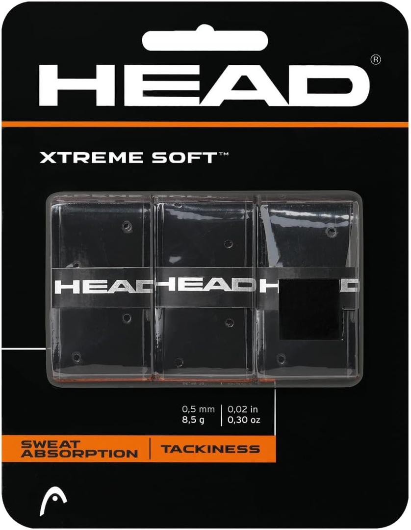Head Xtreme Soft Racquet Overgrip (3-Pack, Black)
