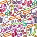 Sotiff 60 Pieces Wacky Track Fidget Toy Fidget Wacky Tracks Colorful Snake Toys Gifts for Kids Adult Autism Stress Relief Therapy Toys Keeps Mind Focused(Basic Color) (24 Links)