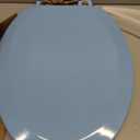 Angol Shiold Slow Close Wood Toilet Seat（Blue, Elongated 18.5''）