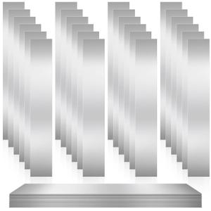 Amylove 24 Pcs 304 Stainless Steel Strips Shim Stock Metal Shims 1" Width x 6" Length Assortment 8 Thickness Sizes Thin Metal Sheet for Kitchen Trim Gap Filler Tools Home Improvement
