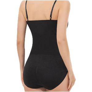 Womens' Waist Trainer Seamless Round Neck Tummy Control Shapewear Bodysuit, Size M