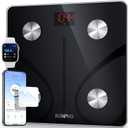 RENPHO Smart Scale for Body Weight, FSA HSA Eligible, Digital Bathroom Scale BMI Weighing Bluetooth Body Fat Scale, Body Composition Monitor Health Analyzer with Smartphone App, 400 lbs - Elis 1 (11"/280mm, Black)