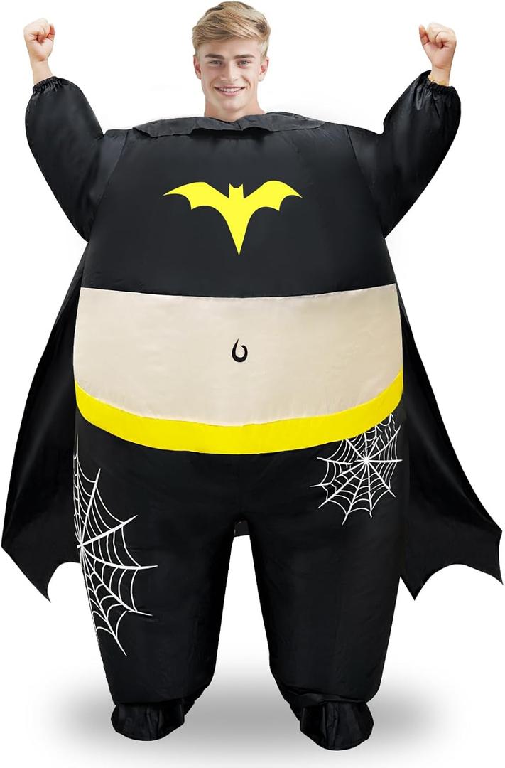 Camlinbo Halloween Chubby Inflatable Costume Men Funny Full Body Blows Up Fat Costume for Adult for Halloween Cosplay Party 