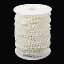 Jerler Pearl Garland 44 Yards/131 Feet Artificial Pearl Bead Chain Trim Strands Roll, Ideal for DIY Crafts, Christmas, Wedding, Bouquet and Party Decoration (4mm-Ivory)