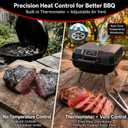 Portable Charcoal Grill, Small Charcoal Grill, Tabletop BBQ Grill, Foldable Camping Grill, Outdoor Grill for Picnic, Tailgating, Travel, Built-in Thermometer, Adjustable Air Vent
