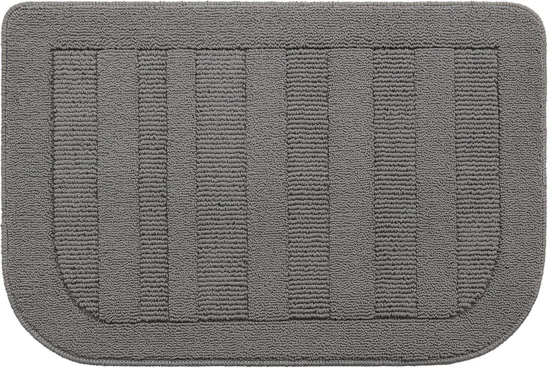 BEQHAUSE 24x36 Inch Kitchen Rug Mat Durable Kitchen Rugs Non-Slip Washable Absorbent Kitchen Mats for Floor Dirt-Resistant Semicircular Kitchen Mat (Grey)