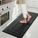 GRANNY SAYS Kitchen Mats for Floor Resist Dirt Kitchen Rugs Non Slip Washable, Long Rug Runner for Sink Laundry Thick Durable Polypropylene Comfort Standing, 47" x 20", Charcoal Grey