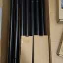 Bay Window Curtain Rods, HOTOZON 7/8 Inch Heavy Duty Curtain Rods for Bay Windows 48-84 Inch(Center Rod), 32-58 Inch Side Rods for Windows, Black, Decorative Drapery Rod with End Cap Finials