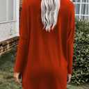 Poetsky Fall Womens Tunic or Tops to Wear with Leggings Long Sleeve Casual Long Shirts Blouses with Pockets (Red, M)