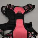 Rabbitgoo Dog Harness Medium Sized, No Pull Dog Vest with 3 Buckles, Adjustable Soft Padded Pet Harness with Easy Control Handle and Reflective Strips, Pink, M