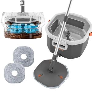 YASHE Spin Mop and Bucket Set with Removable Inner Clean Water Bucket, Dual Water Separation System, Deep-Cleaning Mops for Floors